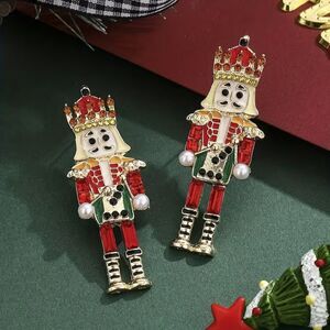 Crystal Nutcracker Earrings Soldier Christmas Pave Stones 20A2